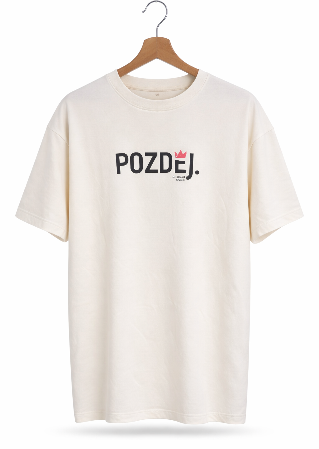 t-shirt oversize unisexe beige POZDEJ