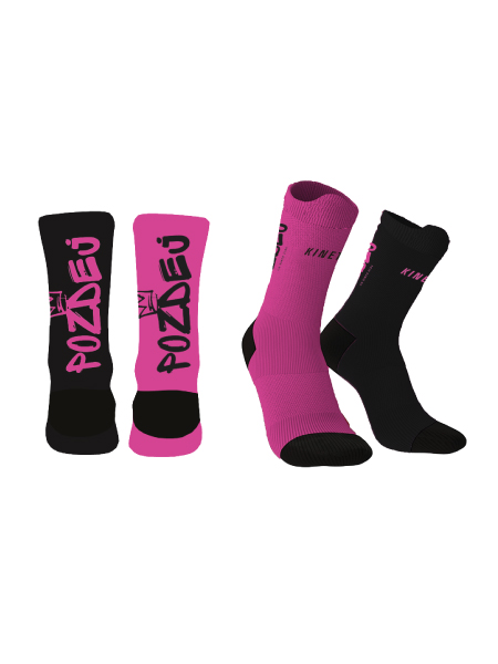 CHAUSSETTE de trail NOIR ET ROSE